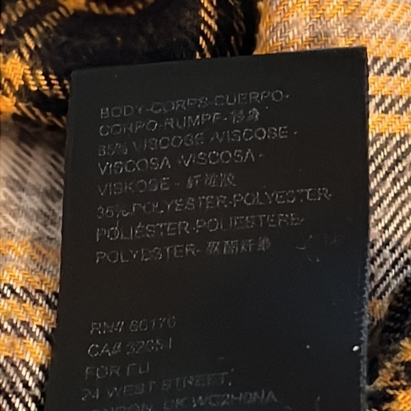 Urban Outfitters mustard black Alex plaid flannel hoodie long sleeves top - Picture 9 of 13